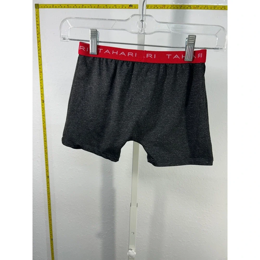 Tahari Boy Gray Heather Boxer Briefs Red‎ Logo Waistband Size L 12/14 Underwear